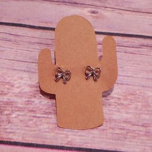 Small Silver Bow Earrings